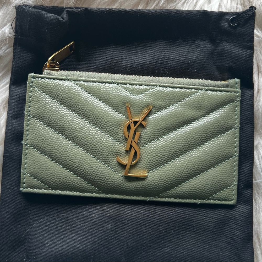 Ysl fragments wallet - olive green